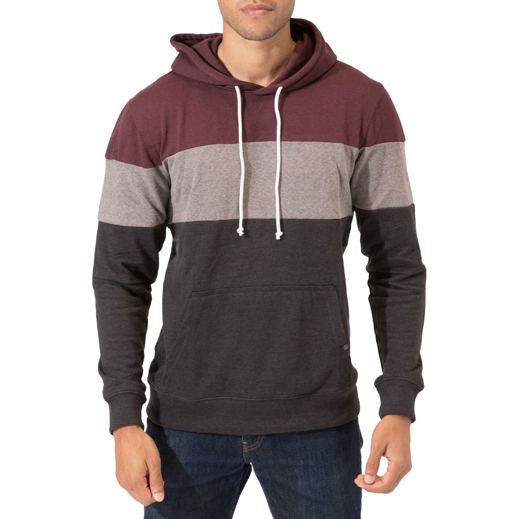 Threads 4 Thought Romero Colorblock Linen Blend Hoodie In Maroon Rust/carbon