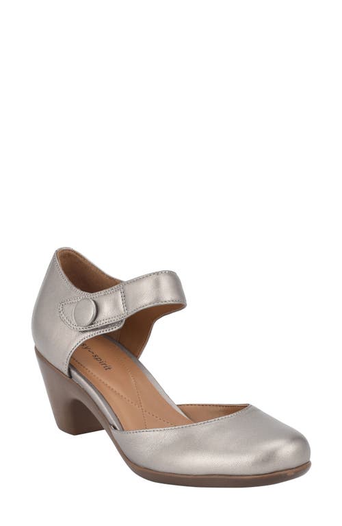 Clarice Pump in Pewter Leather