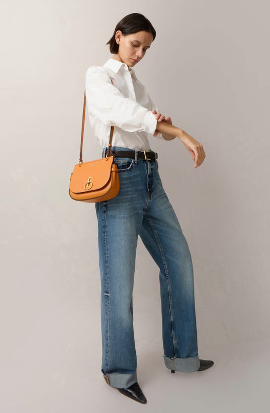 Shop Mulberry Small Amberley Leather Satchel In Sunset