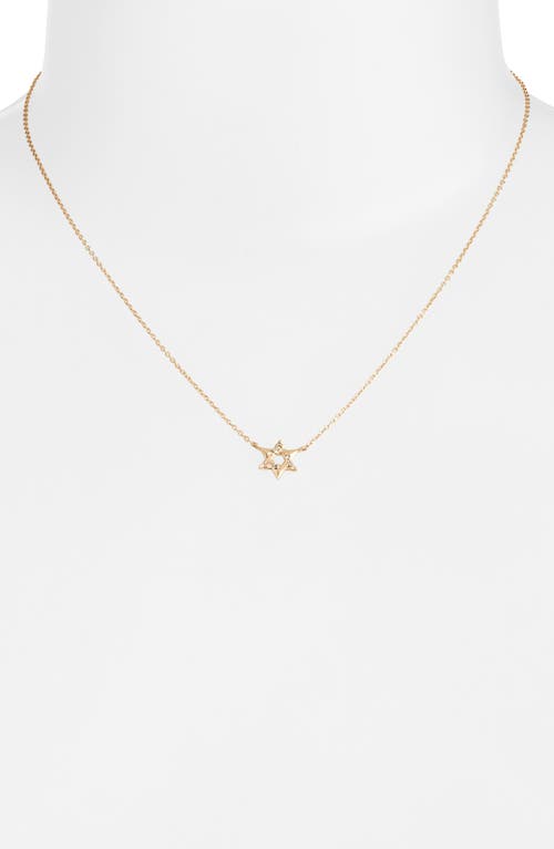 Anzie Love Letter Pavé Diamond Star Of David Necklace In Yellow Gold/diamond