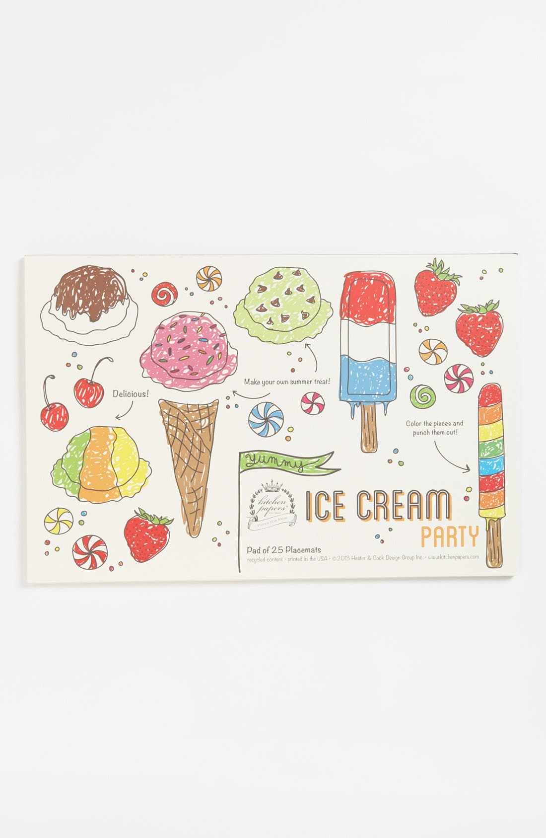 Kitchen Papers by Cake 'Ice Cream Party' Kids Paper Placemat Pad