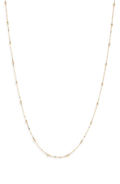 14K Gold Ball Station Necklace in 14K Yellow Gold