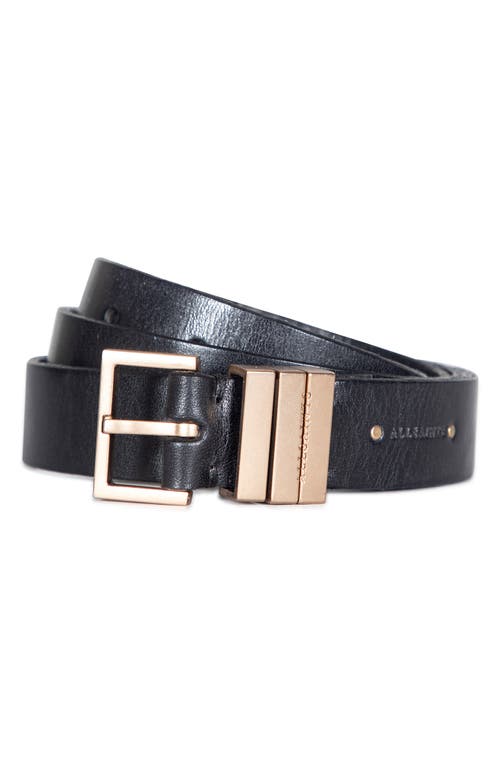 Allsaints Leather Belt In Black