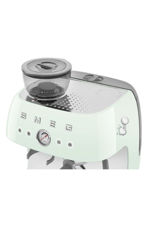 Smeg Espresso Machine With Coffee Grinder In Pastel Green