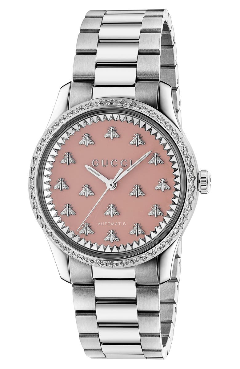 Gucci Diamond Automatic Bracelet Watch, 38mm | Nordstrom