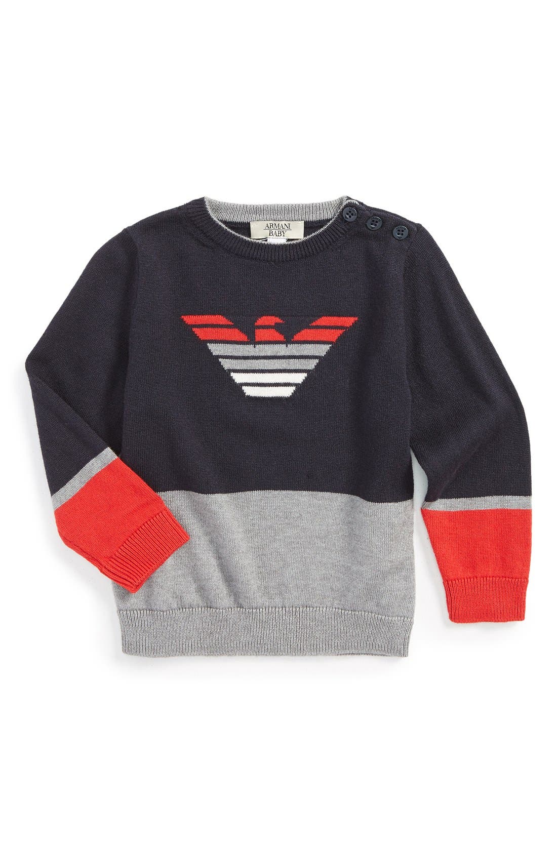 Armani Junior Intarsia Knit Sweater (Baby Boys) Nordstrom