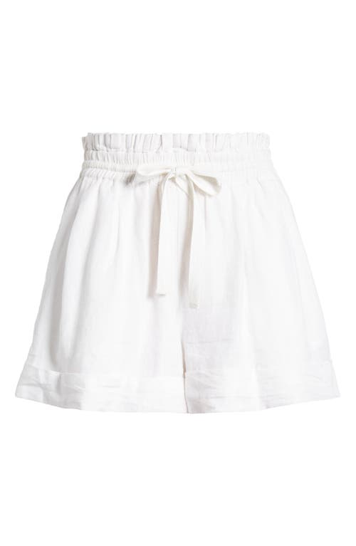 Shop Cleobella Gretek Linen Shorts In Ivory