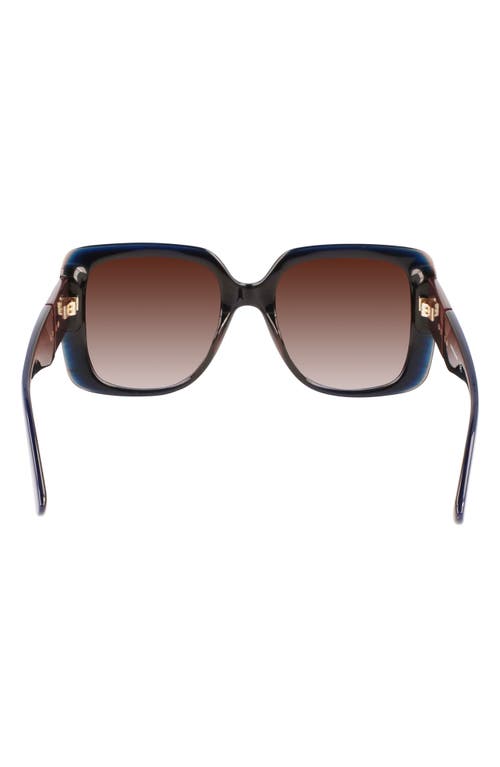 Shop Longchamp Roseau 53mm Gradient Square Sunglasses In Blue Stone/brown