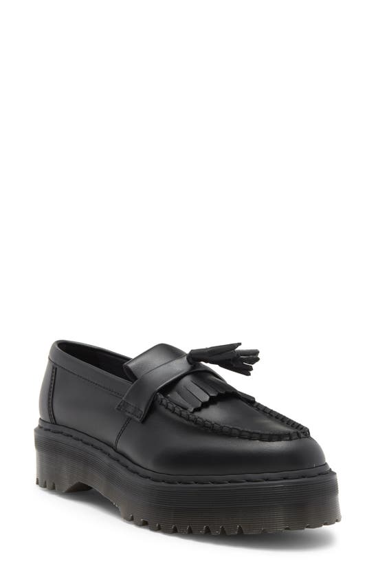 Dr. Martens' Vegan Adrian Felix Platform Tassel Loafers Shoes In Black