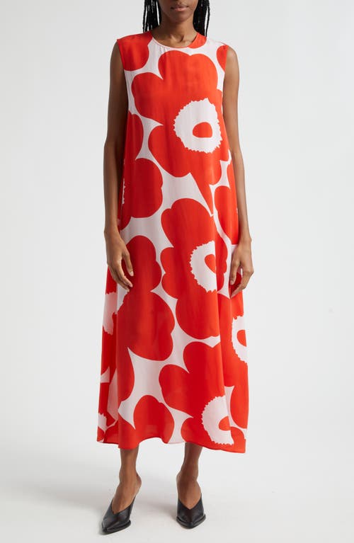 Marimekko Unikko Floral Sleeveless Cupro Shift Dress Pink/red at Nordstrom, Us