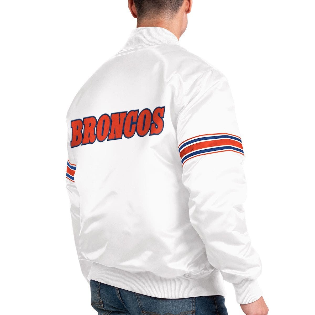 Men's Starter White Denver Broncos The Power Forward Full-Snap Jacket