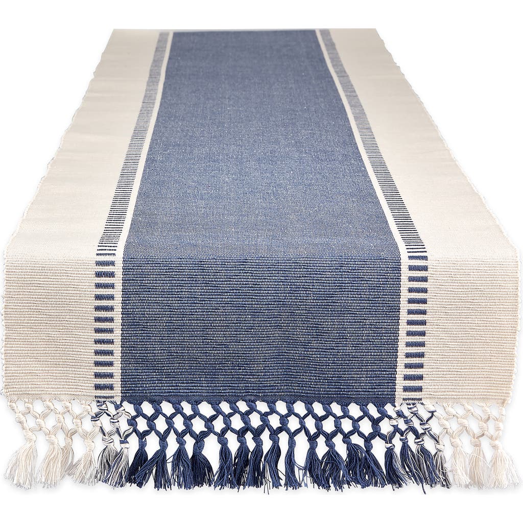 Design Imports French Blue Dobby Stripe Table Runner In Blue