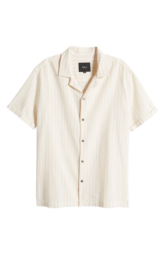 Shop Rails Sinclair Textured Stripe Camp Shirt In Bone