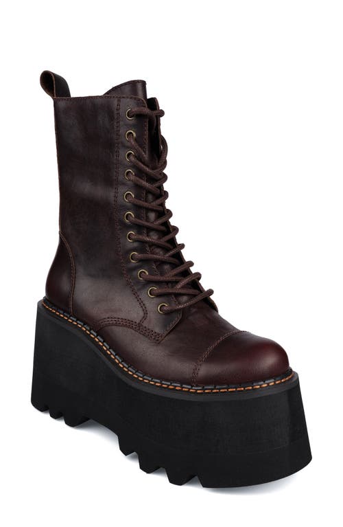 Ziginy Raiza Platform Bootie In Brown