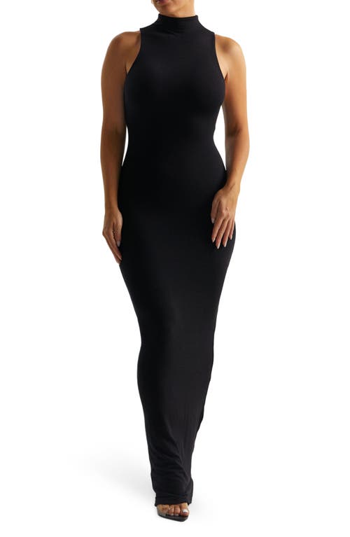 Sleeveless Knit Maxi Dress in Black