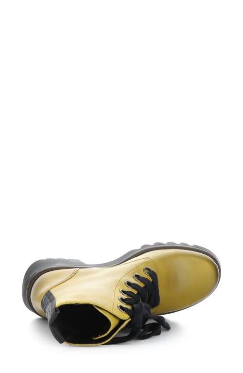 Fly London Ragi Combat Boot In 030 Mustard Rug