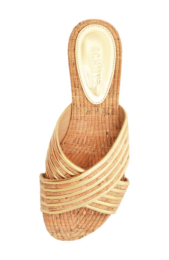 Shop Schutz Latifah Sandal In Ouro Claro/ Natural