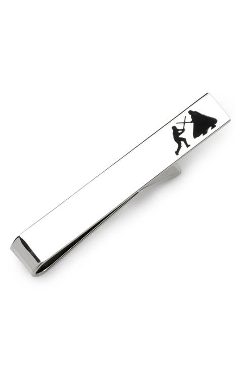 Boss monogram-pattern Tie Clip - Silver