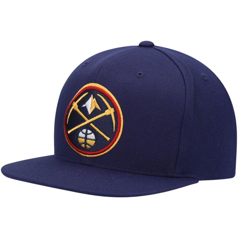 Mitchell & Ness Navy Denver Nuggets Team Ground Snapback Hat