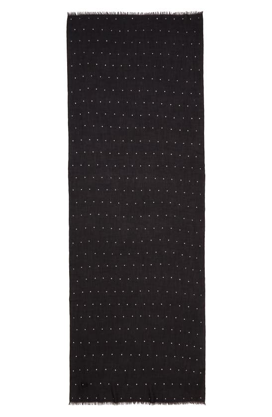 Jane Carr The Crystal Cashmere Scarf In Black