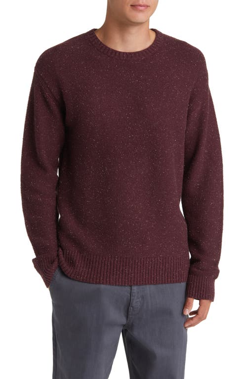 Donegal Crewneck Sweater in Burgundy Donegal