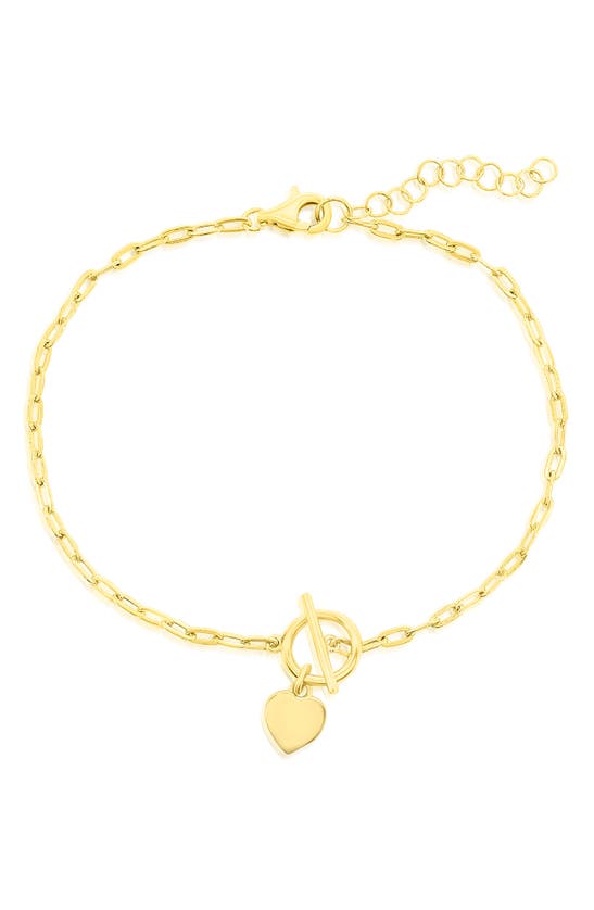Shop Simona Heart Charm Bracelet In Gold Heart