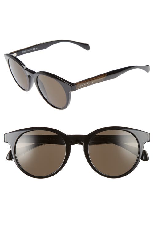 BOSS 50mm Sunglasses in Black Crystal/Brown Grey at Nordstrom