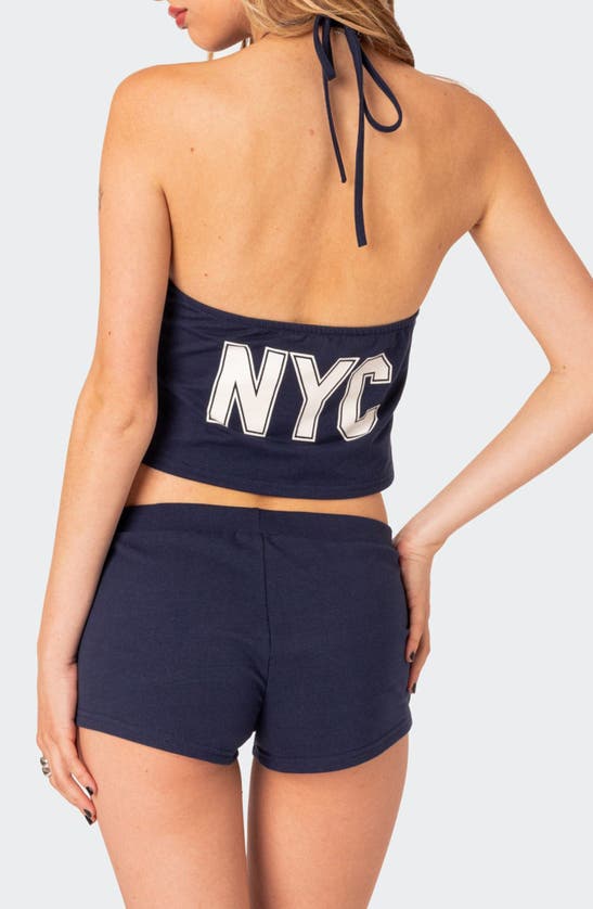 Shop Edikted Jordan Halter Top In Navy