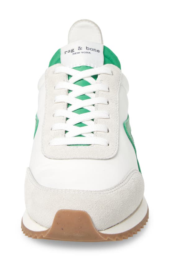 Shop Rag & Bone Retro Runner Slim Sneaker In White Green