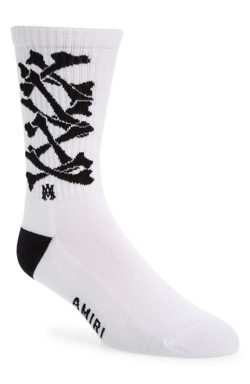 Bones Crew Socks in White/Black