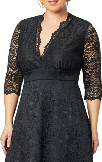Floral Lace Dress Plus Size  Lace Dress with Pockets – Kiyonna