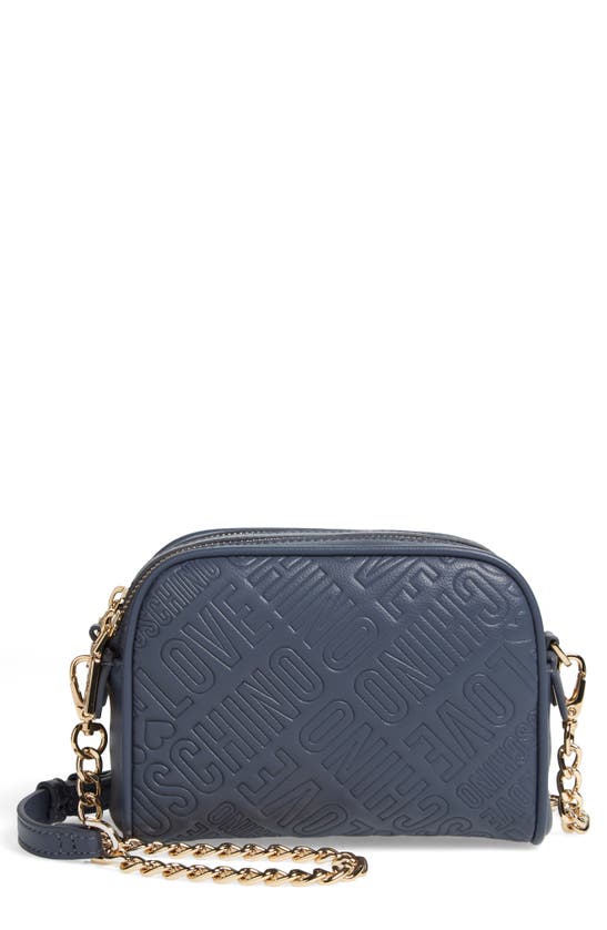 Love Moschino Borsa Quilted Logo Crossbody Bag In Blue
