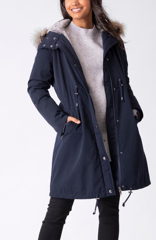 Shop Seraphine Water Resistant 3-in-1 Maternity Parka In Navy