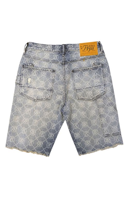 Shop Prps Ueda Distressed Denim Bermuda Shorts In Lt.indigo