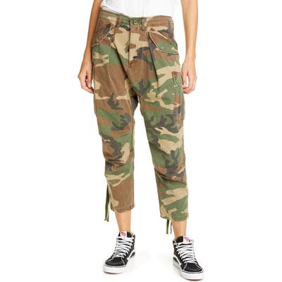 R13 Camo Crop Cargo Pants, Green
