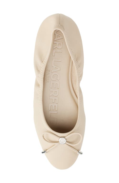 Shop Karl Lagerfeld Paris Velma Metallic Ballet Flat In Dusty Beige