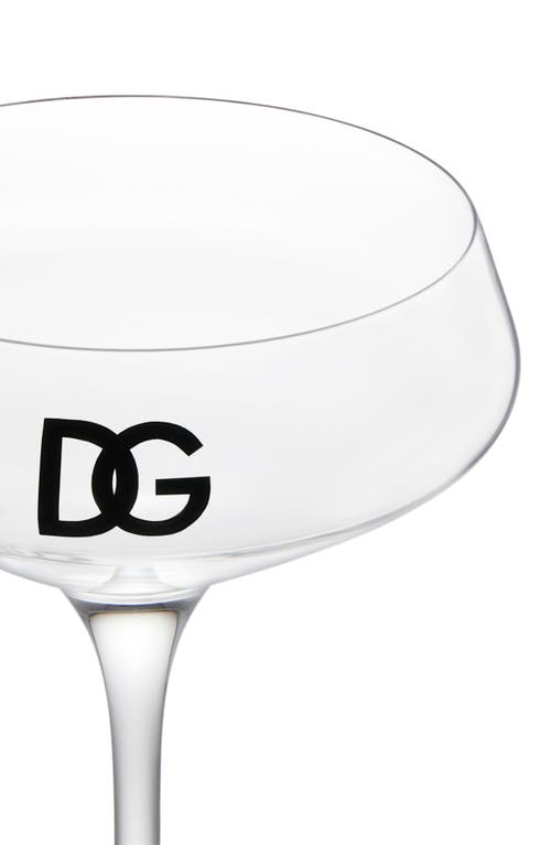 Shop Dolce & Gabbana Dolce&gabbana Dg Logo Set Of 2 Champagne Glasses In Natural