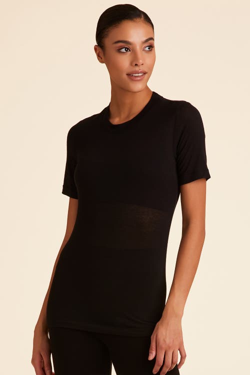 Washable Cashmere Tee in Black
