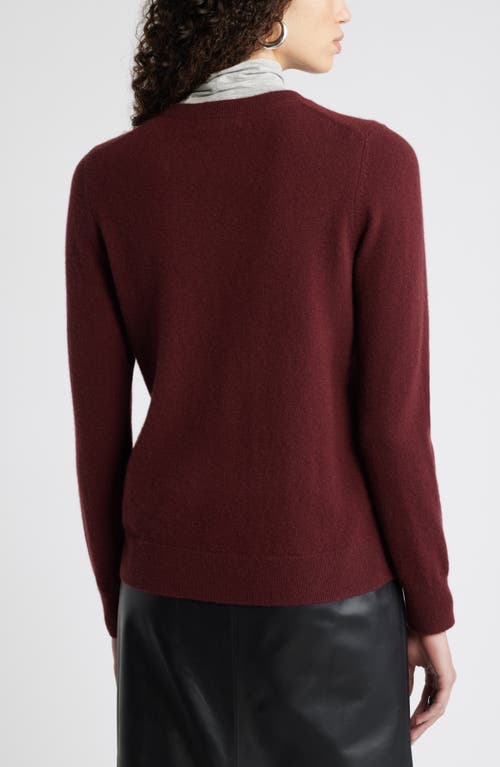 Shop Nordstrom Crewneck Cashmere Sweater In Burgundy Royale