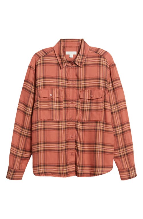 Shop Treasure & Bond Boxy Plaid Flannel Button-up Shirt In Rust Marsala Viola Plaid