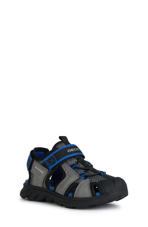 Geox Airadyum Water Friendly Sandal In Dark Grey/royal