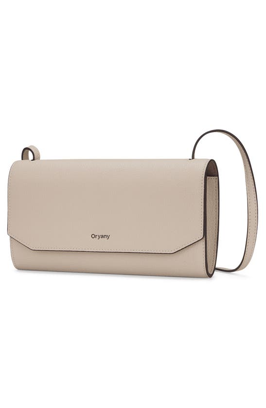 Shop Oryany Mandy Leather Crossbody Wallet In Cream