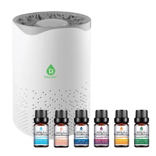 Pursonic Air Purifier With 6-pack Premium Essential Oils Collection In Blended