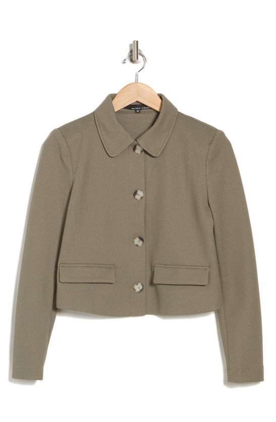 Shop Amanda & Chelsea Piqué Short Jacket In Olive