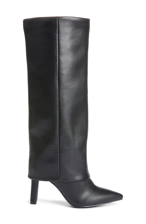 Chinese Laundry Fave Foldover Shaft Pointed Toe Knee High Boot In Black