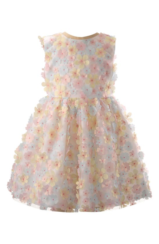 Shop Rachel Riley Kids' Flutter Flower Fit & Flare Dress In Pink Multi