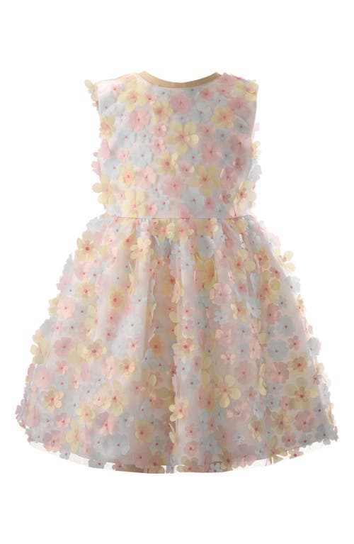 Rachel Riley Kids' Flutter Flower Fit & Flare Dress Pink Multi at Nordstrom,