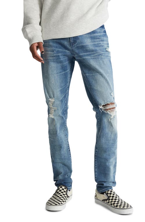 PacSun Andrew Ripped Skinny Jeans in Medium Indigo
