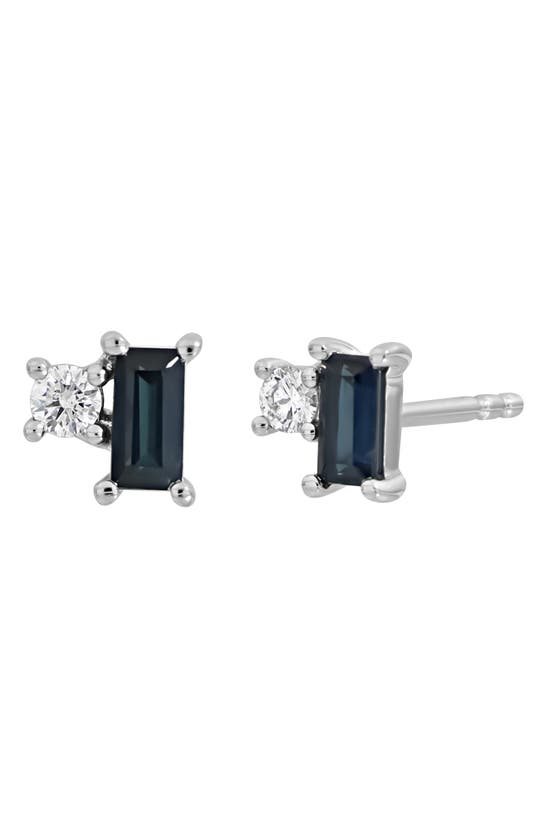 Shop Bony Levy 18k White Gold El Mar Sapphire & Diamond Stud Earrings