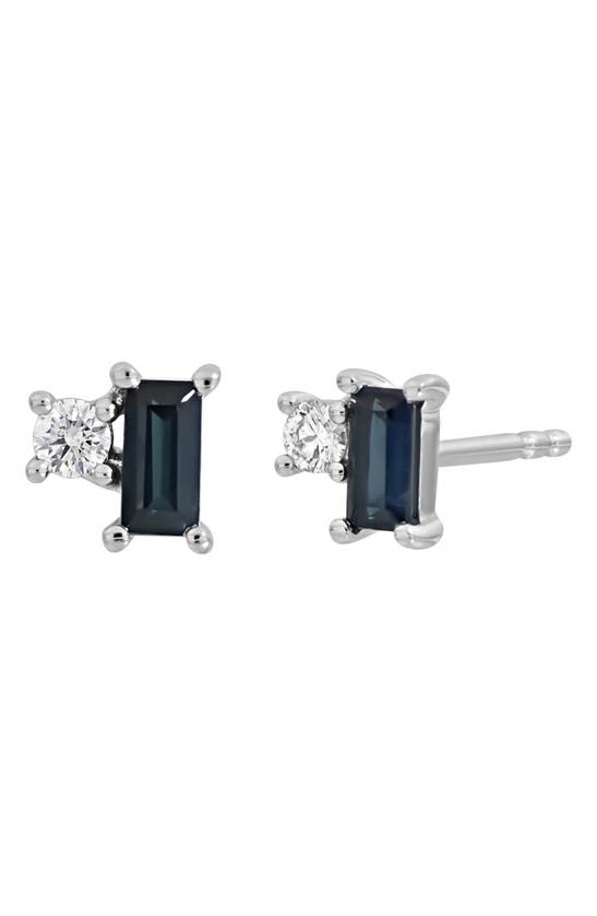 Bony Levy 18k White Gold El Mar Sapphire & Diamond Stud Earrings In 18k White Gold